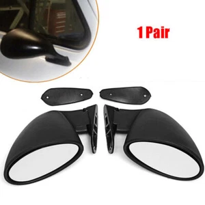 2x Universal Classic Car Door Side View Mirror Hot Rod Vintage Matte Black LH+RH - Photo 1/10