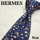 HERMES high brand tie navy blue unicorn France