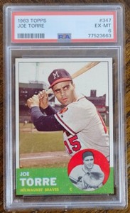 1963 TOPPS JOE TORRE BASEBALL CARD #347  GRADED PSA 6  *YCC*
