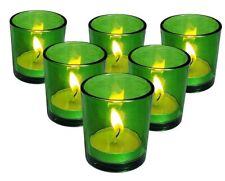 RSGL Set of 6 Votive Yellow Glass Tealight Candle Holders for Home Décor, Gift