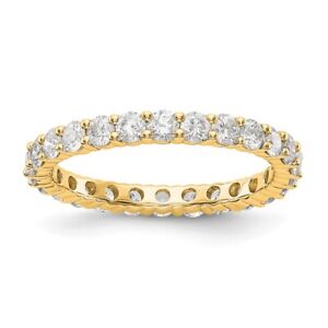 1.48Ct Lab Grown Diamond Eternity Band Ring Size 7.5 14K Yellow Gold (VS/SI,GH)