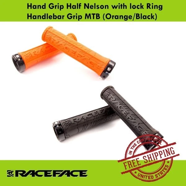 Bicicleta MTB Race Face Half Nelson con bloqueo en el manillar agarre - naranja/negro Foto 1 de 4
