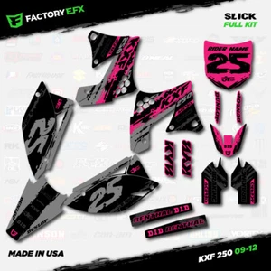 Gray & Pink Slick Racing Graphic Kit fits 09-12 Kawasaki Kxf250 Sticker Kxf 250 - Foto 1 di 5