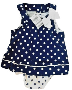 NWT Macy's First Impressions 18m Baby Girl Navy Sailor Boutique Sunsuit polkadot