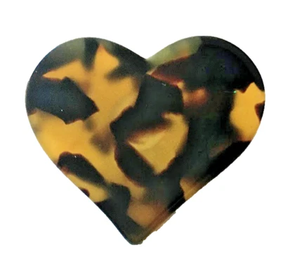 Extra-large Imitation Tortoise Heart. Vintage 2000.  1 + 5/8" - Image 1 of 4