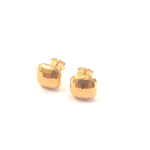 Orecchini a lobo quadrati oro giallo 18kt grammi 1,70 - Imagen 1 de 2