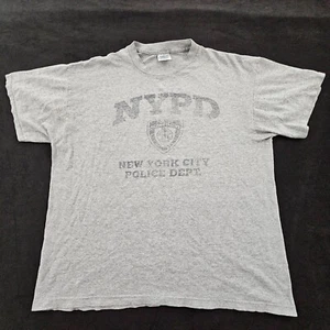 New York Police Department Gray Short Sleeve Cotton Blend T-Shirt Men's L - Picture 1 of 8