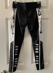 Victoria’s Secret Pink Ultimate Yoga Ankle Legging Size Small Black Gray Mesh - Picture 1 of 15
