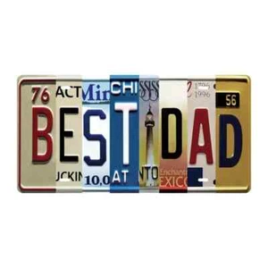 BEST DAD Fathers Day Gifts Sign Home Bars Metal Tin LICENSE NEW YORK LIBERTY - Picture 1 of 2