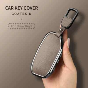 Aluminum Goatskin Car Key Case Cover For Bmw G38 G12 F49 i20 G07 G08 5 7 Series - Picture 1 of 30