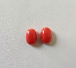 Tinny Rote Koralle Natürlich Italien Mediterrane Cabochon Oval Lose Edelsteine - Bild 1 von 8