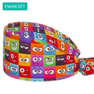 Unisex Cartoon print Surgical Hats Hospital Clinic Hat Woman and man Scrubs Caps - Picture 1 of 7