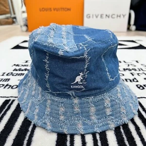 Kangol Distressed Denim Mashup Bucket Hat - Picture 1 of 8