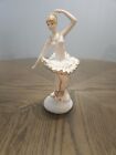 White And Gold  Bisque Dancing Ballerina 