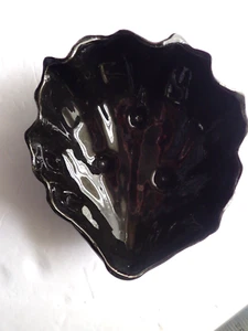 BLACK GLASS TABLE Top Shell Design Fruit/Flower Display!!! - Picture 1 of 10