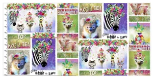 Party Animals: Phrases- 3 Wishes Fabrics Sold by the Yard - Picture 1 of 1