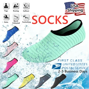 Water Socks Barefoot Skin Shoes Quick-Dry Aqua Beach Water Swim Sports Vacation  - Picture 1 of 45