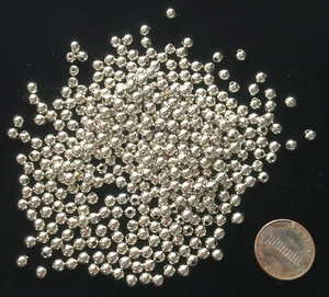 3 Gross (432 beads)  2.4mm SIlver-plated Round Beads  Always useful-high quality - Picture 1 of 1