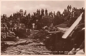 The Blue Pool Bathing Place Portrush Northern Ireland Postcard 1931 RPPC Diving - Picture 1 of 2