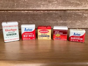 Vintage Gewürzdose 5 Stück Durkee Sauers Astor Dekor Montage Basteln - Bild 1 von 22