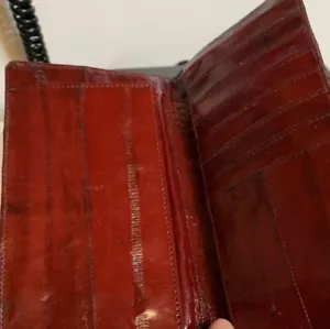 Eel Skin Card And Check Wallet - Picture 1 of 20