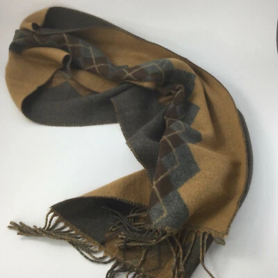 Bufanda para Hombre Gris Marrón Suave Acrílico Flecos Alemania Foto 1 de 4