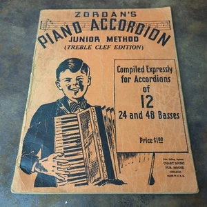 Zordan's Piano Accordion Junior Method Treble Clef Ed (Vintage Sheet Music 1959) - Picture 1 of 5