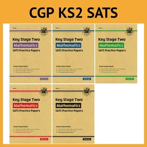CGP KS2 Maths SATS Practice Papers Bundle Packs 1-5 2025 Tests New Inc Answers - Picture 1 of 12
