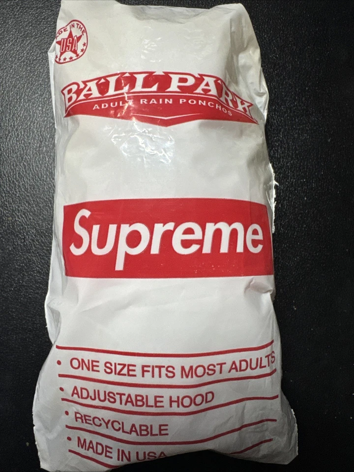 Poncho de lluvia Supreme Ballpark adulto logotipo de caja SS20 - nuevo y sellado Foto 1 de 2