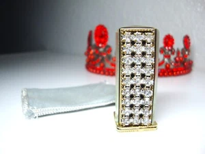 Weisner Rhinestones & Mirrors Lipstick Case - 2" High - Dust Cover - Works Well - Picture 1 of 9