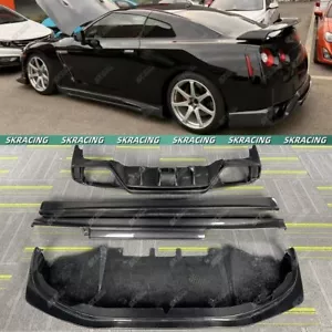 Faldones laterales difusor trasero labio delantero fibra de carbono real para Nissan GTR R35 09-16 - Imagen 1 de 42