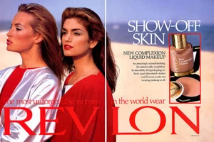 1992 Revlon Estelle Lefebure Cindy Crawford makeup MAGAZINE AD - Picture 1 of 1