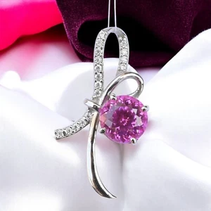 20 Ct Natural Pink Sapphire Pendant – Certified Gemstone in 925 Silver SG010 - Picture 1 of 4