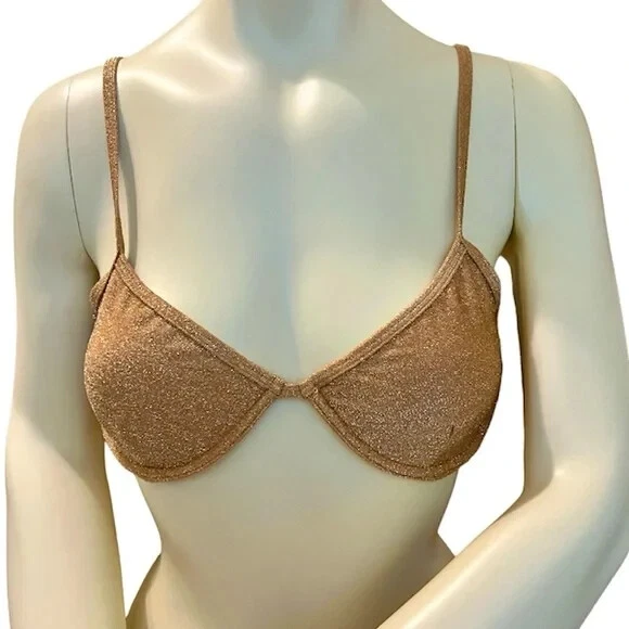 Sujetador Out From Under Gold con aros brillantes mediano Foto 1 de 4