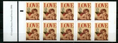 UNITED STATES 1995, LOVE: "ANGEL" by  RAPHAEL, Scott 2959a X 2 in BOOKLET, MNH - Image 1 of 2