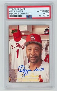 OZZIE SMITH Cardinals Signed 1994 STUDIO Baseball Card #54 + PSA Auto