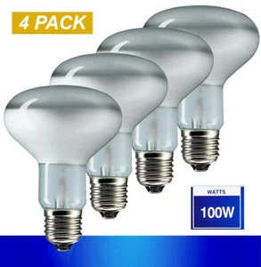 4 x 100W Incandescent R80 Reflector Light Globes Bulbs Screw E27 Dimmable ES - Picture 1 of 3