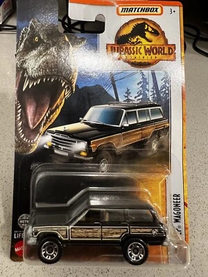 Matchbox Jurassic Park World Dominion MBX ‘89 Jeep Wagoneer Tow Hitch Wood Panel - Image 1 of 2
