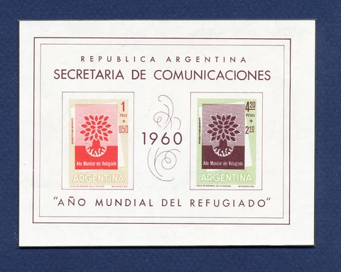 ARGENTINA - Scott B25 - FVF MNH  S/S  - Refugee Year  1960 Cover