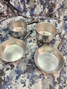 Lot Of 4 Mini/toy Revere Ware Skillet/sauce Pans- Cooper Bottom- 4”-3” - Picture 1 of 15