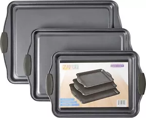 Non-Stick Baking Sheet Set 3 Pcs , Heavy-Duty Aluminum Baking Sheets - Picture 1 of 8
