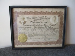ANTIQUE CHURCH EPHEMERA SOUTHERN BAPTIST BUILDING LOAN FUND CERT GEORGIA-1800s - Picture 1 of 19