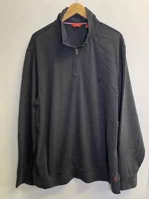 Suéter IZOD Para Hombres XXL Gris Oscuro Tejido 1/4 Cremallera Pullover Cuello Simulado Mezcla de Algodón Foto 1 de 4