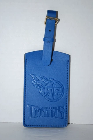 NFL Tennessee Titans Solid Blue Luggage Tag Travel Bag ID Golf Tag Multiple Uses Cover