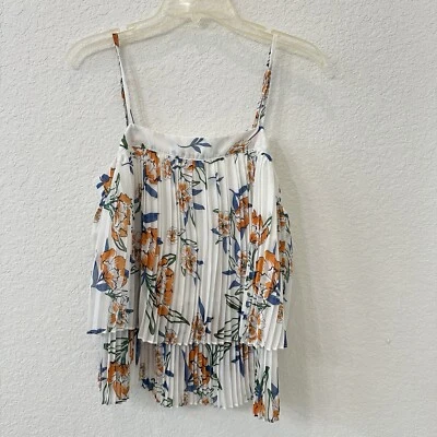 Lulumari花卉衬衫微褶细肩带 — 第 1/3 张图片