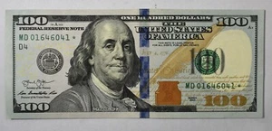 2013 $100 Dollar Bill Bank Star Note Low Fancy Serial Number 01646041 - Picture 1 of 11