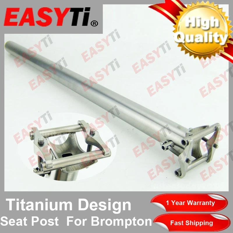Tija de sillín de bicicleta de titanio de alta calidad Easy Ti 31,8 mm - para Brompton - ultra ligera Foto 1 de 4