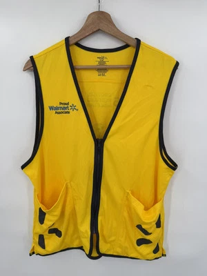 Walmart Yellow Employee Uniform Full Zip Vest Adult Size Medium - Image 1 of 4