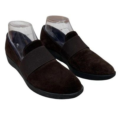 Stuart Weitzman Women's Brown Suede Slip On Wedge Comfort Loafers Sz 7 M Classic - Image 1 of 4