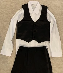 S.H. Churchill & Co. Boy’s Classic Formal Black Backless Tuxedo Wedding Sz 16 - Picture 1 of 6